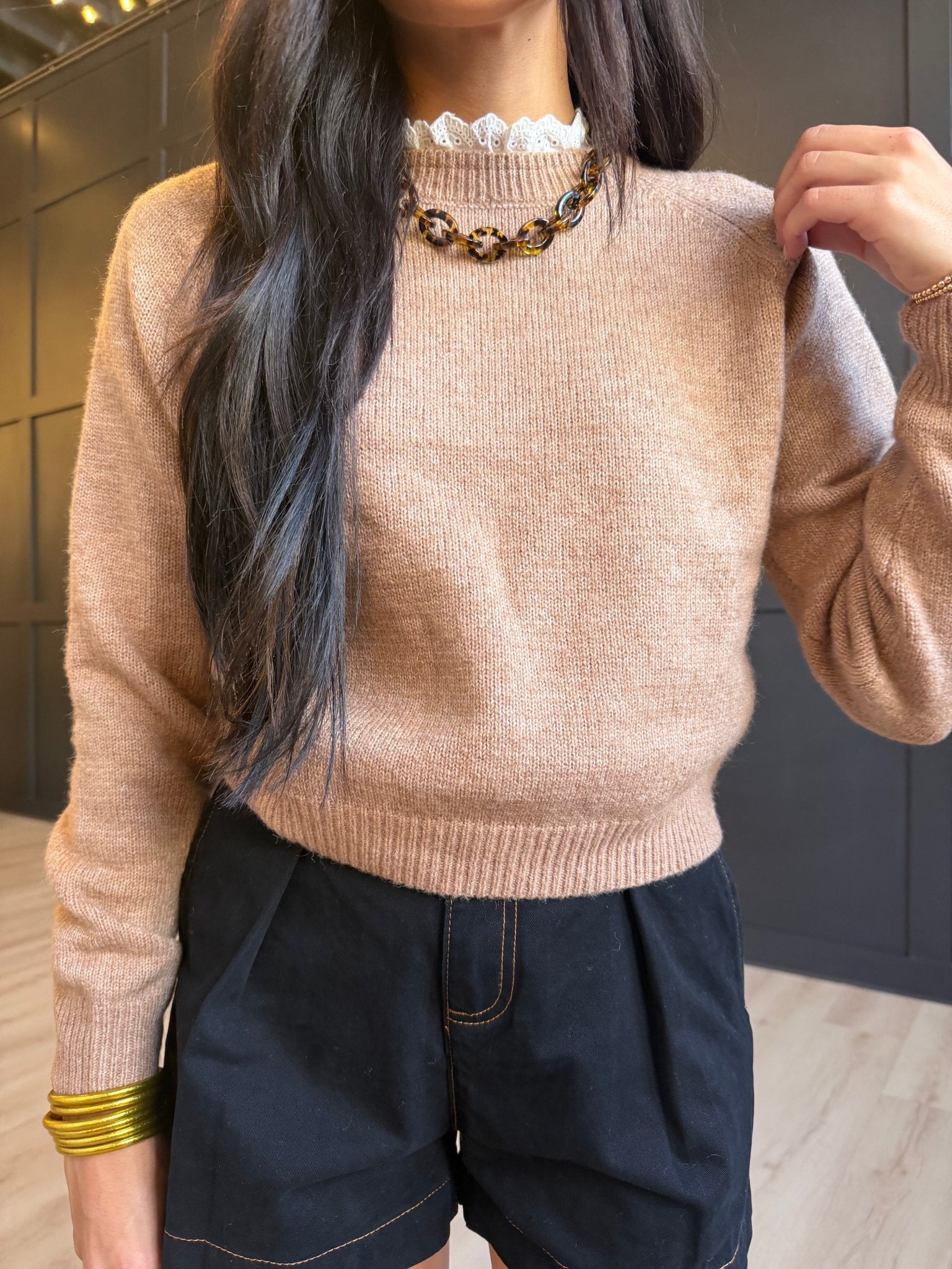 Orchard Spice Sweater In Camel White - Infinity Raine