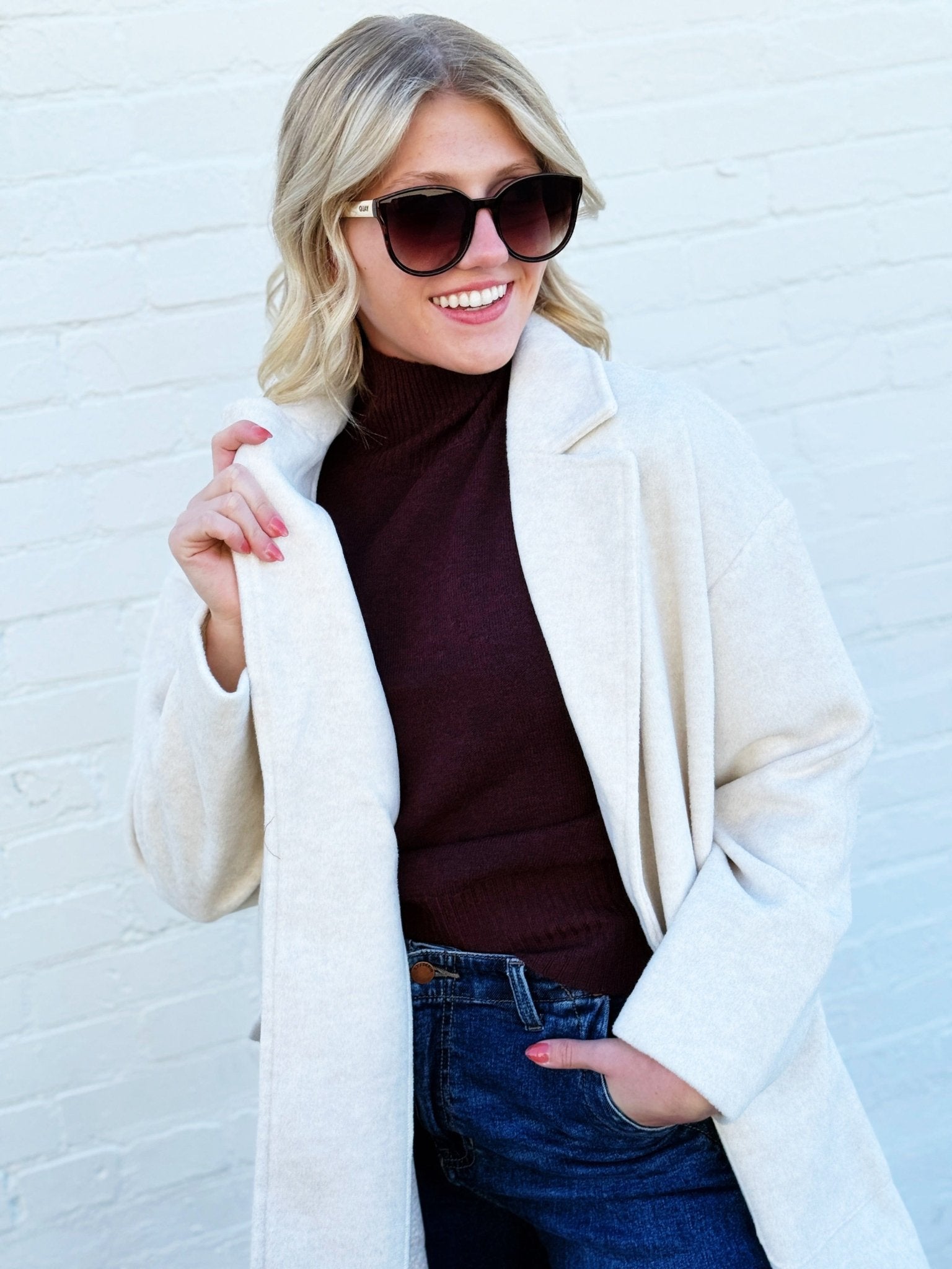 Out Of Town Coat In Ivory - Infinity Raine