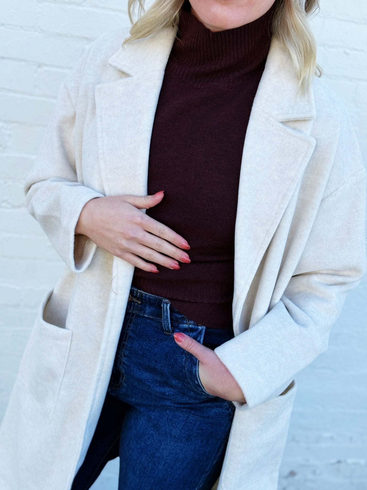 Out Of Town Coat In Ivory - Infinity Raine