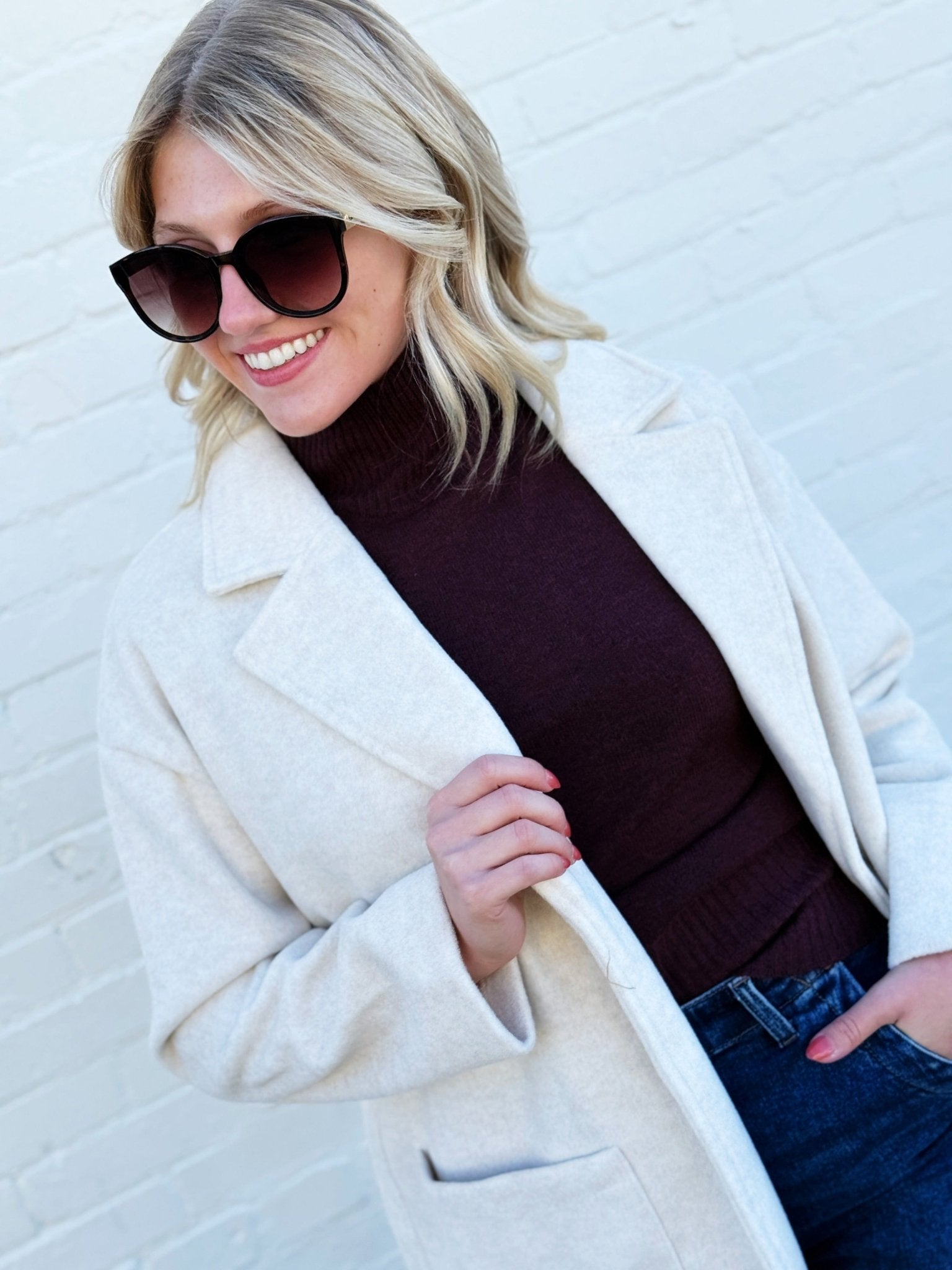 Out Of Town Coat In Ivory - Infinity Raine