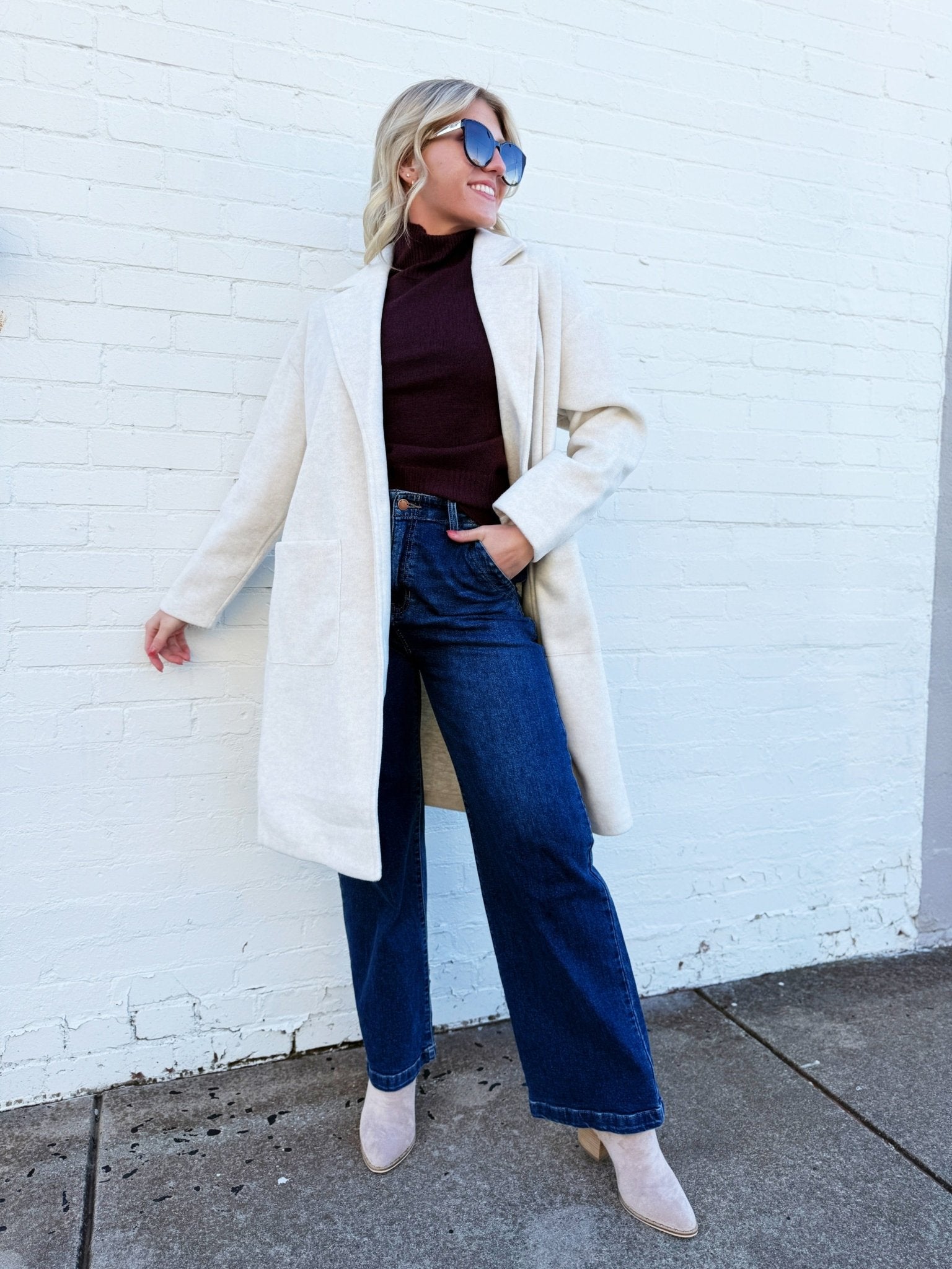 Out Of Town Coat In Ivory - Infinity Raine