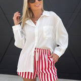 Oversized Pocketed Shirts In White - Infinity Raine