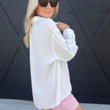 Oversized Pocketed Shirts In White - Infinity Raine