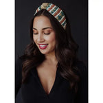 Burlap Beaded Headband In Tan - Infinity Raine