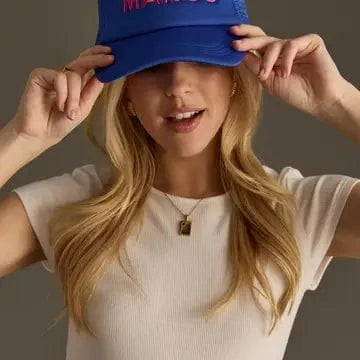 Margs Trucker Hat In Blue - Infinity Raine