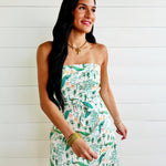 Peacock Print Strapless Mini Dress - Infinity Raine