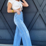 Pearl High Rise Jeans In Light Stone - Infinity Raine