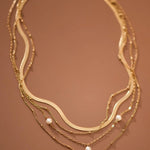 Pearl Pendant Layered Necklace In Gold - Infinity Raine