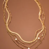 Pearl Pendant Layered Necklace In Gold - Infinity Raine