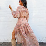 Pia Long Sleeve Maxi Dress In Adrift - Infinity Raine