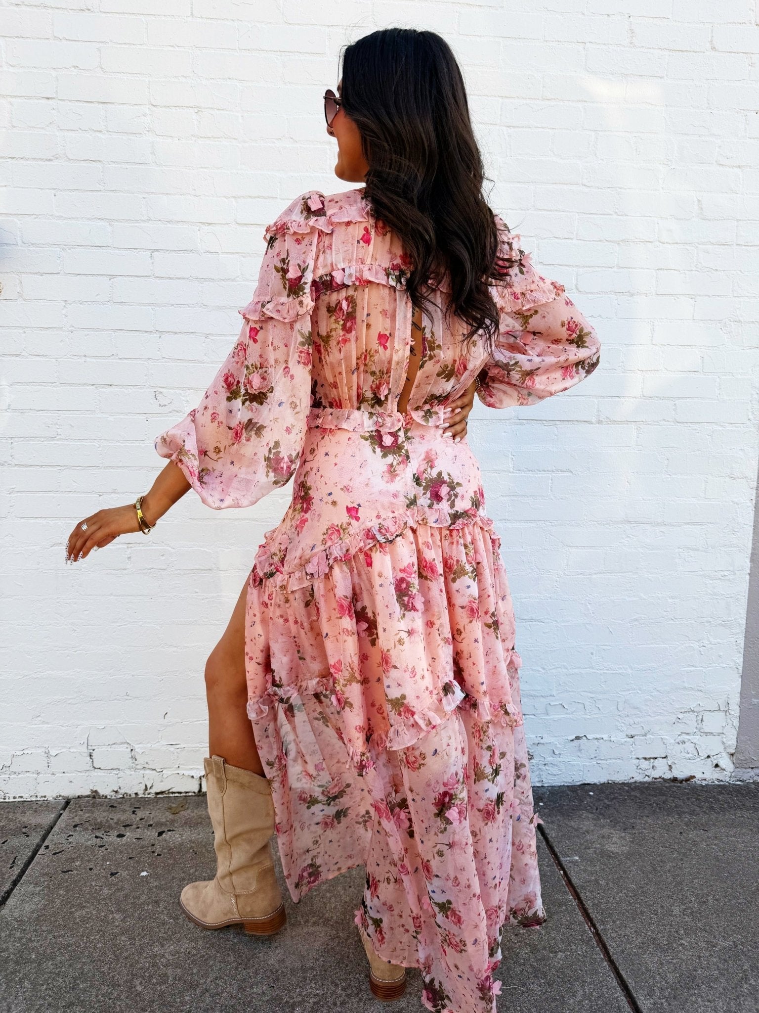 chinese dress ladies Pale Pink Rhinestone Lace Maxi Dress self-portrait-US chinese dress ladies Pale Pink Rhinestone Lace Maxi Dress self-portrait-US