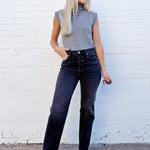 PISTOLA Cassie Super High Rise Straight Jean In Stormy - Infinity Raine