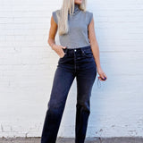 PISTOLA Cassie Super High Rise Straight Jean In Stormy - Infinity Raine