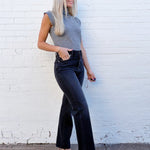 PISTOLA Cassie Super High Rise Straight Jean In Stormy - Infinity Raine