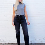 PISTOLA Cassie Super High Rise Straight Jean In Stormy - Infinity Raine