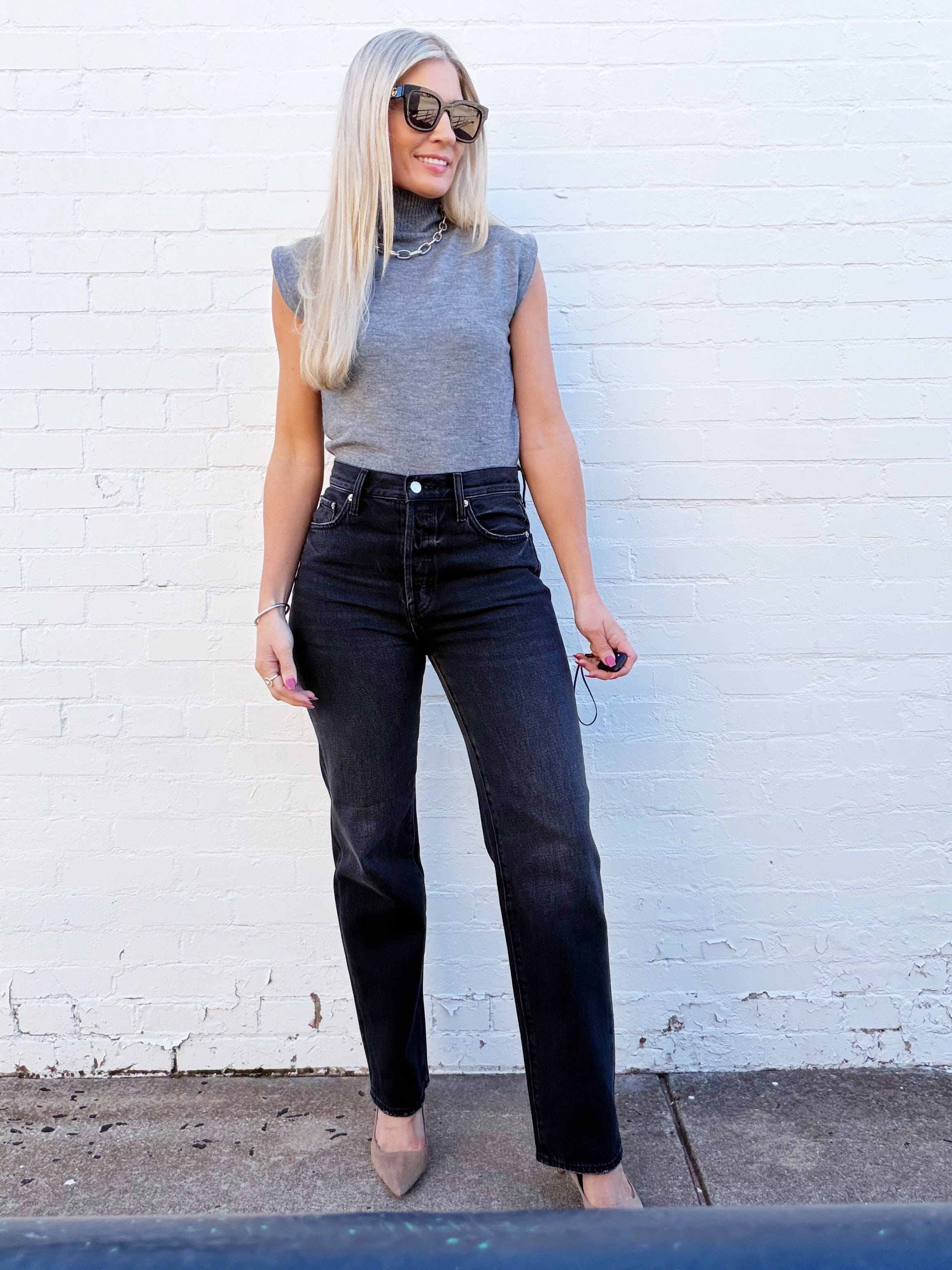 PISTOLA Cassie Super High Rise Straight Jean In Stormy - Infinity Raine