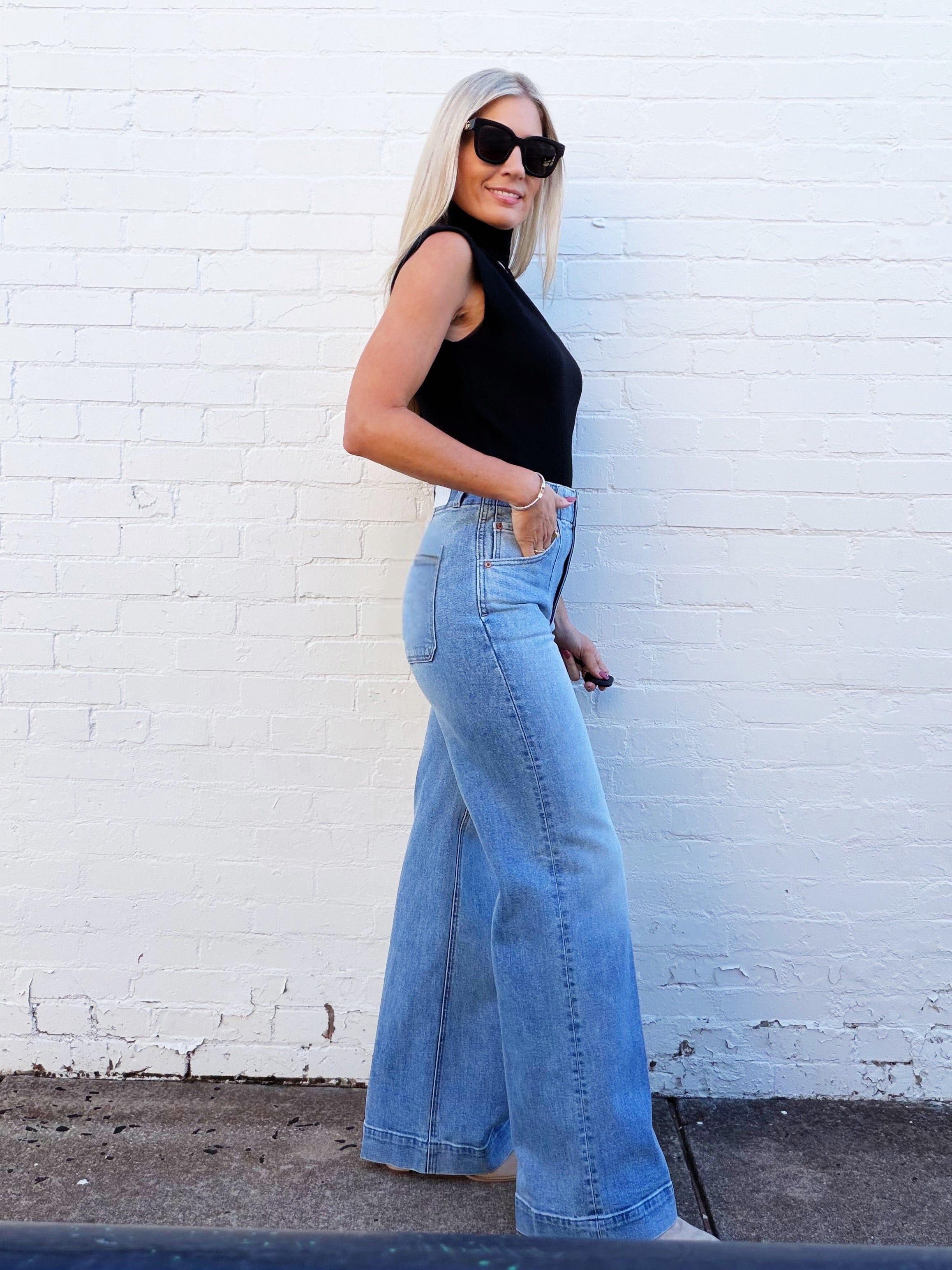 PISTOLA Lana High Rise Ultra Wide Leg Jean In Terrace - Infinity Raine