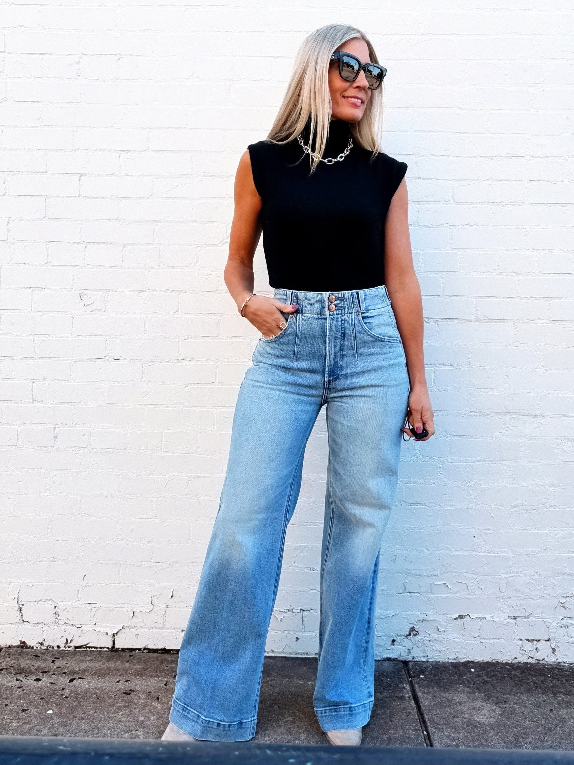 PISTOLA Lana High Rise Ultra Wide Leg Jean In Terrace - Infinity Raine