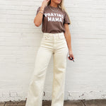 PISTOLA Bottoms - Pants Lana High Rise Wide Leg Jean in Ecru