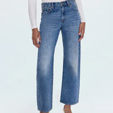 PISTOLA Lexi Mid Rise Bowed Straight Jean In Metropolis - Infinity Raine