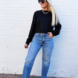 PISTOLA Lexi Mid Rise Bowed Straight Jean In Metropolis - Infinity Raine