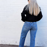 PISTOLA Lexi Mid Rise Bowed Straight Jean In Metropolis - Infinity Raine