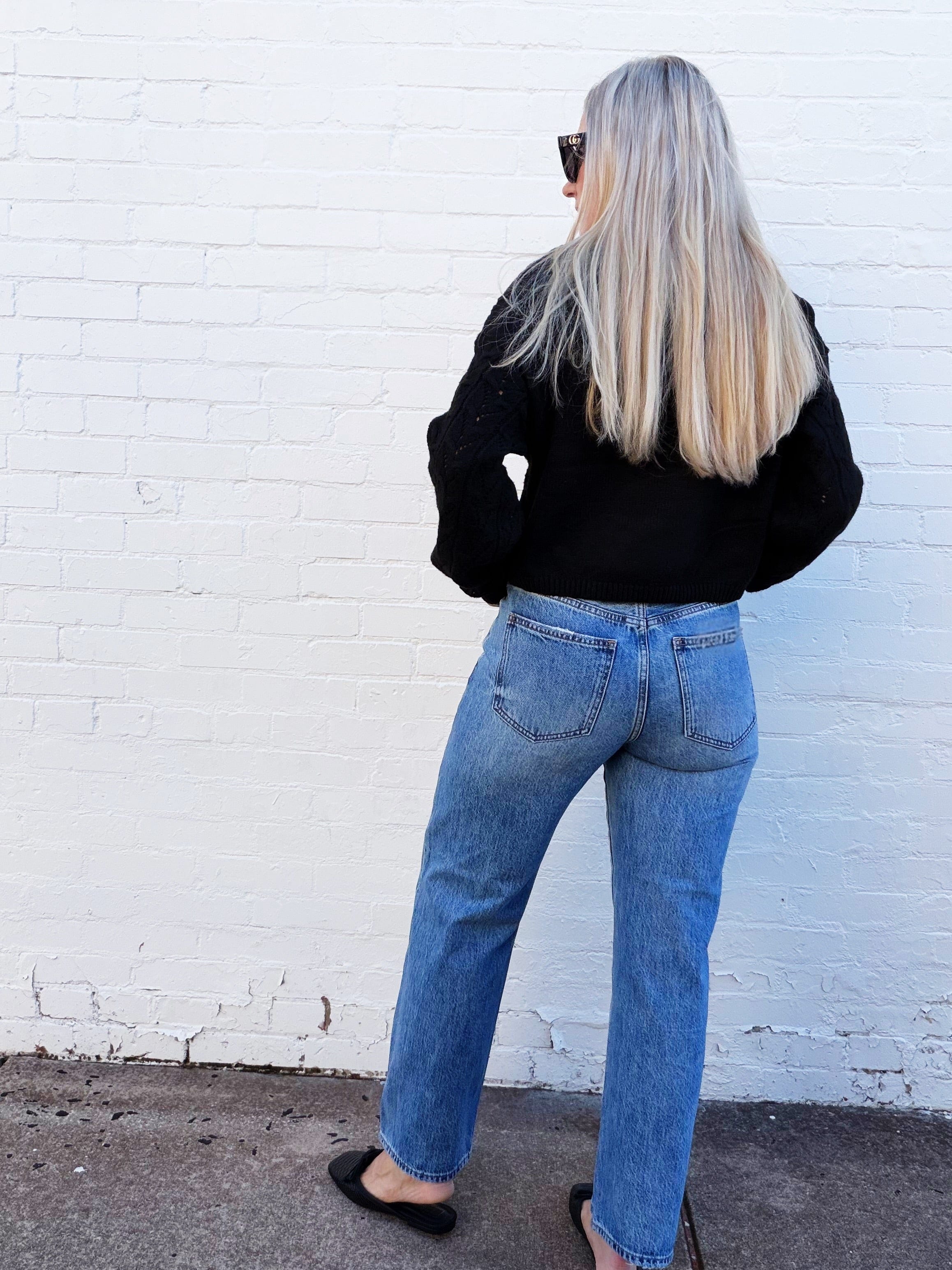 PISTOLA Lexi Mid Rise Bowed Straight Jean In Metropolis - Infinity Raine