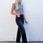 PISTOLA Cassie Super High Rise Straight Jean In Stormy - Infinity Raine