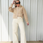 Pistola Lana High Rise Wide Leg Jean in Ecru - Infinity Raine