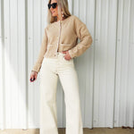 Pistola Lana High Rise Wide Leg Jean in Ecru - Infinity Raine