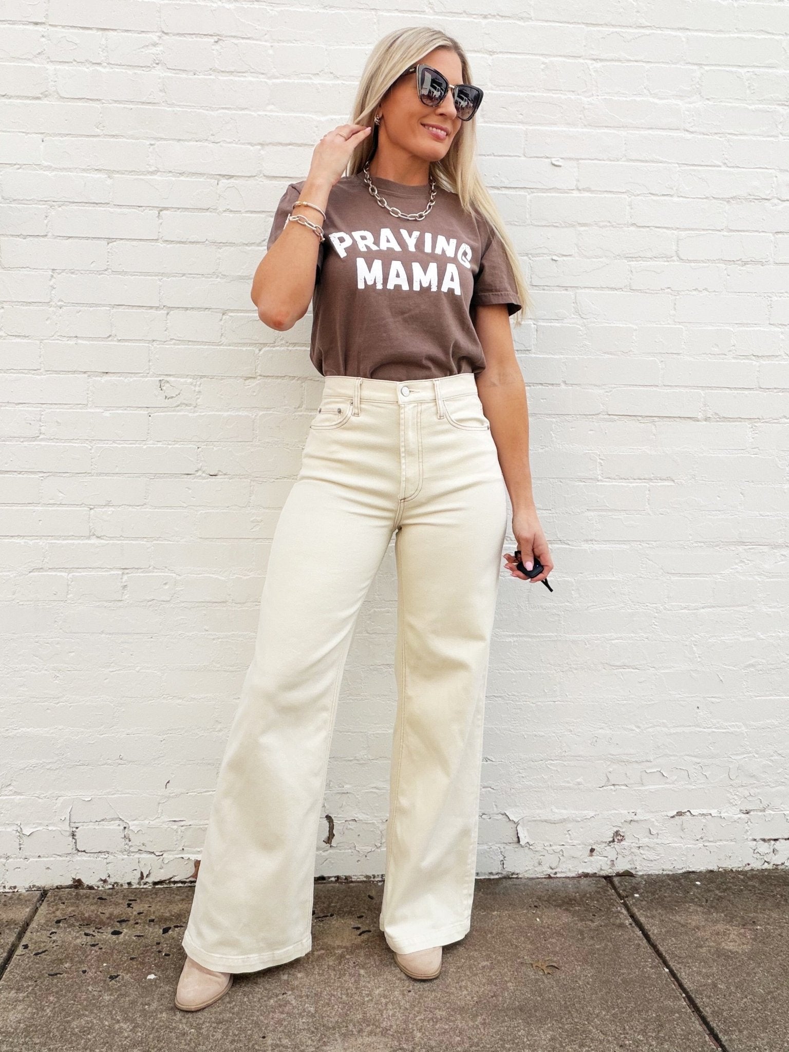 Pistola Lana High Rise Wide Leg Jean in Ecru - Infinity Raine