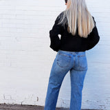 PISTOLA Lexi Mid Rise Bowed Straight Jean In Metropolis - Infinity Raine