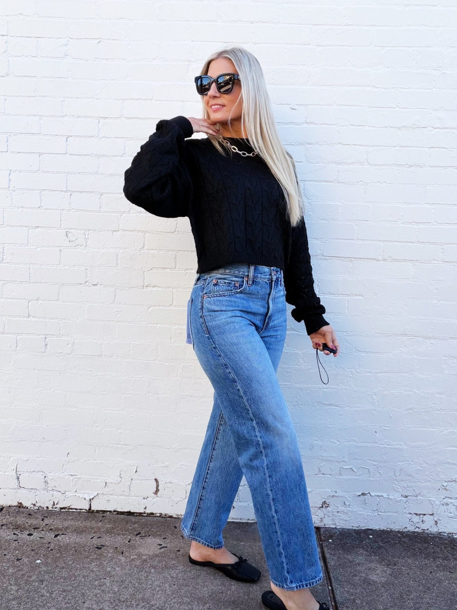 PISTOLA Lexi Mid Rise Bowed Straight Jean In Metropolis - Infinity Raine