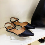Pointed Toe Slingback Flats In Black - Infinity Raine