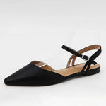 Pointed Toe Slingback Flats In Black - Infinity Raine