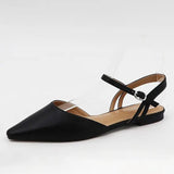 Pointed Toe Slingback Flats In Black - Infinity Raine