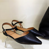 Pointed Toe Slingback Flats In Black - Infinity Raine
