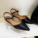 Pointed Toe Slingback Flats In Black - Infinity Raine
