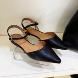 Pointed Toe Slingback Flats In Black - Infinity Raine