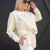 Polka Dot Printed Shorts In Cream/Pink - Infinity Raine