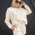 Polka Dot Printed Shorts In Cream/Pink - Infinity Raine
