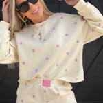 Polka Dot Printed Shorts In Cream/Pink - Infinity Raine