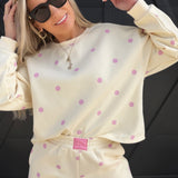 Polka Dot Printed Shorts In Cream/Pink - Infinity Raine
