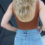 Ponte Basic Bodysuit In Brown - Infinity Raine