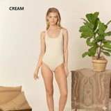 Ponte Basic Bodysuit In Cream - Infinity Raine