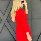One Shoulder Dress-Red - Infinity Raine