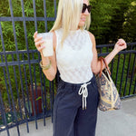 Printed Jute Tote-Navy - Infinity Raine