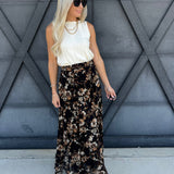 Autumn Floral Maxi Skirt In Black - Infinity Raine