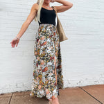 Promesa Bottoms - Skirts Smocked Floral Maxi  Skirt In Black