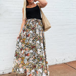 Promesa Bottoms - Skirts Smocked Floral Maxi  Skirt In Black